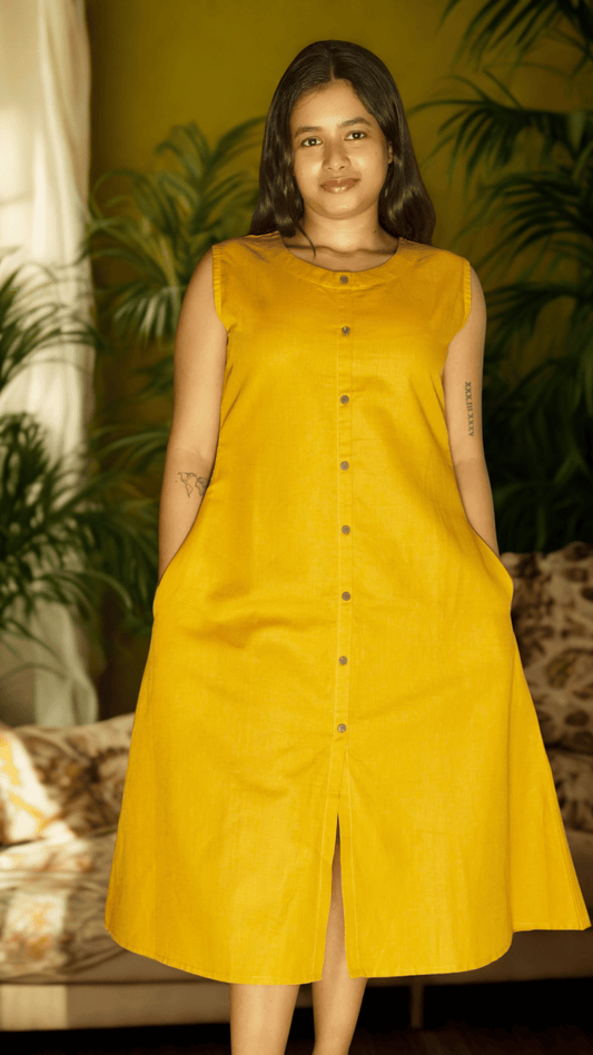 MUSTARD MIST DRESS