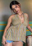 Mustard striped halter top